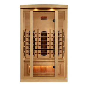 GDI-8020-03_1_3x3_91174c4c-189a-41a2-920e-74b30f227414 Golden Designs Sunrise 2 Person Full Spectrum Infrared Sauna with Himalayan Salt Bar GDI-8020-03