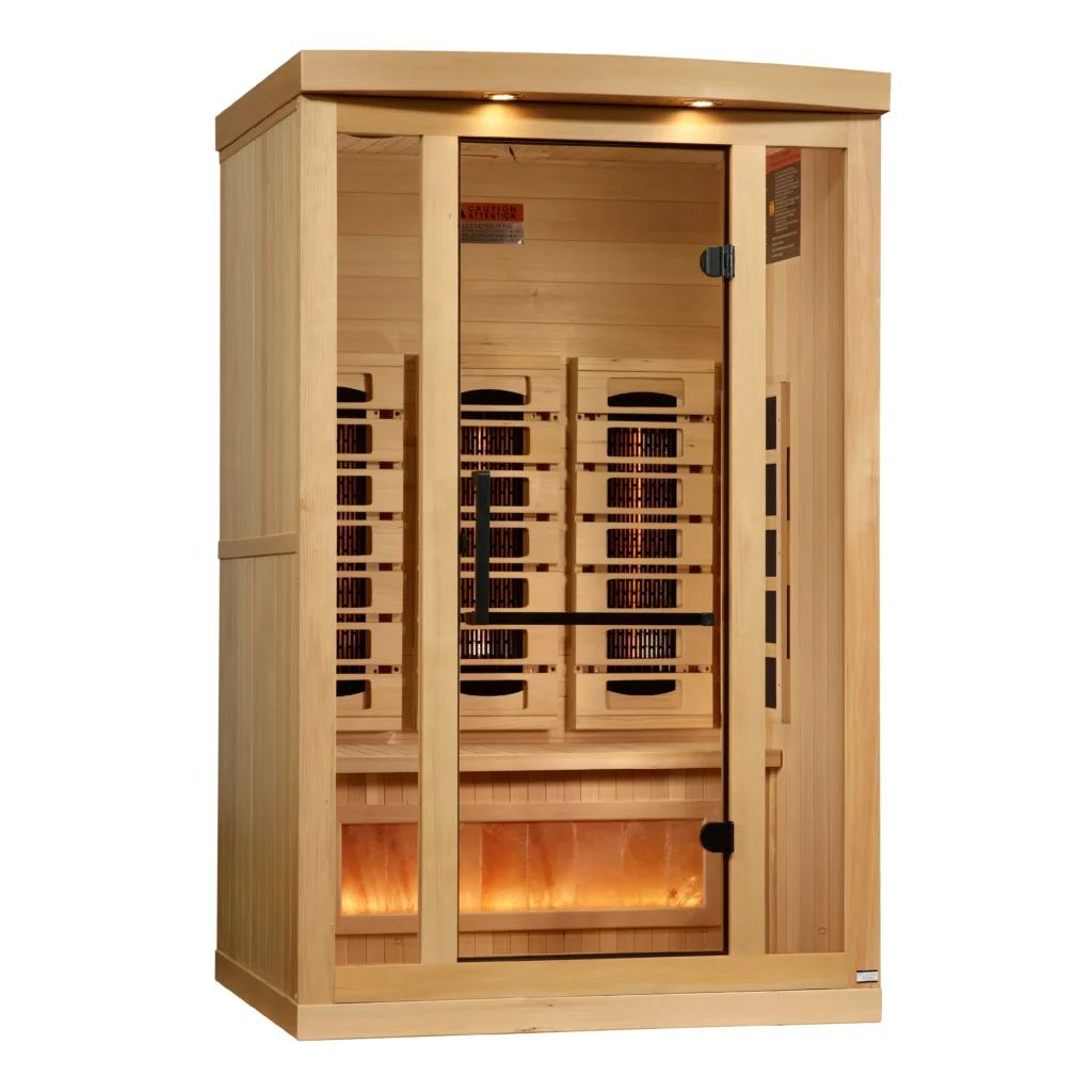 GDI-8020-03_3_3x3_1daa034e-eb08-4674-a09e-25a7835fce92 Golden Designs Sunrise 2 Person Full Spectrum Infrared Sauna with Himalayan Salt Bar GDI-8020-03