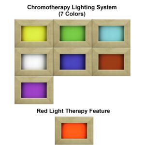 Chromotherapy Light 07-11-2024 7 Colors + Red Light Golden Designs Nora 2 Person Outdoor-Indoor PureTech™ Hybrid Full Spectrum Sauna - Canadian Red Cedar Interior GDI-8222-01