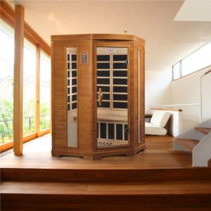 DYN-6225-02-3x3 Dynamic Hemming 2 Person Corner Low EMF Far Infrared Sauna DYN-6225-02