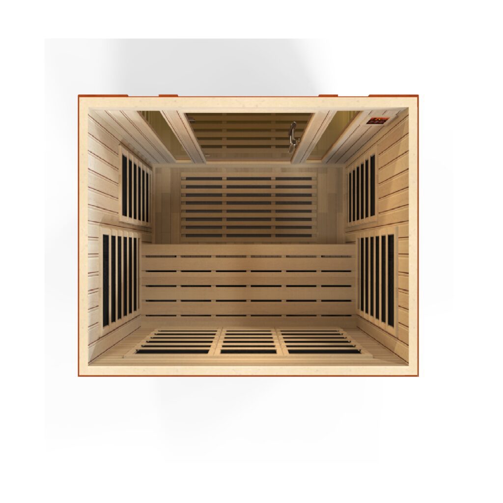 DYN-6306-02 3x3 (5) Dynamic Bellagio 3 Person Low EMF Far Infrared Sauna DYN-6306-02