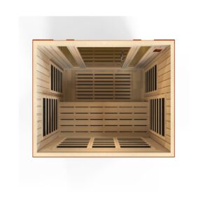 DYN-6306-02 3x3 (5) Dynamic Bellagio 3 Person Low EMF Far Infrared Sauna DYN-6306-02