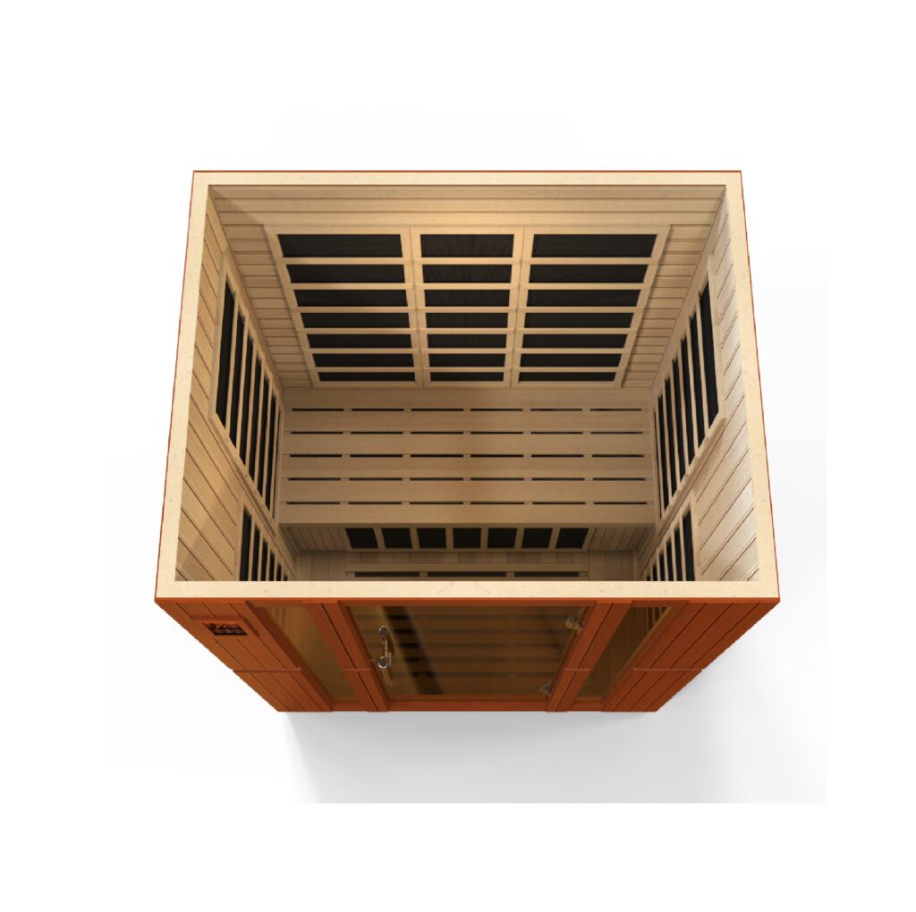 DYN-6306-02 3x3 (6) Dynamic Bellagio 3 Person Low EMF Far Infrared Sauna DYN-6306-02