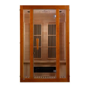 MX-J206-02S 3x3 (1) Maxxus Aspen Dual Tech 2 person Low EMF FAR Infrared Sauna Canadian Hemlock MX-J206-02S