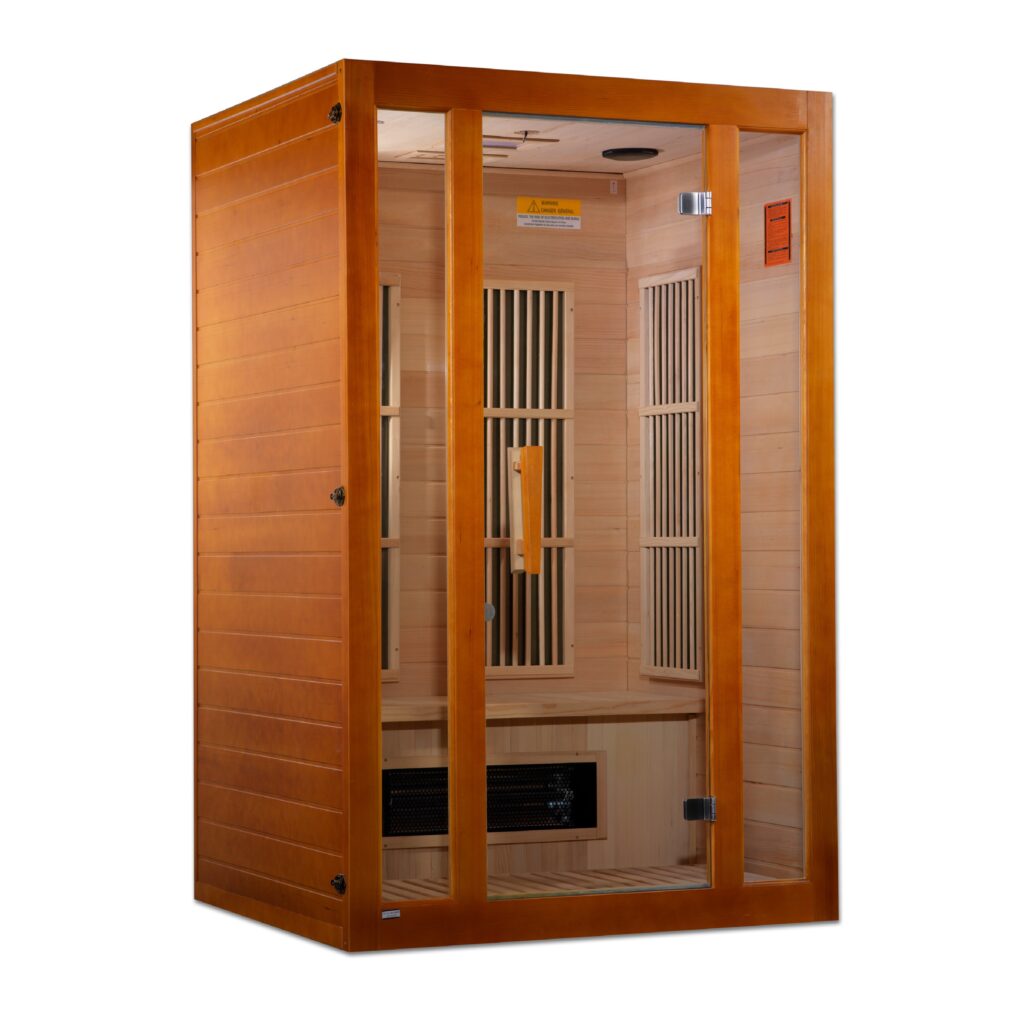 MX-J206-02S 3x3 (3) Maxxus Aspen Dual Tech 2 person Low EMF FAR Infrared Sauna Canadian Hemlock MX-J206-02S