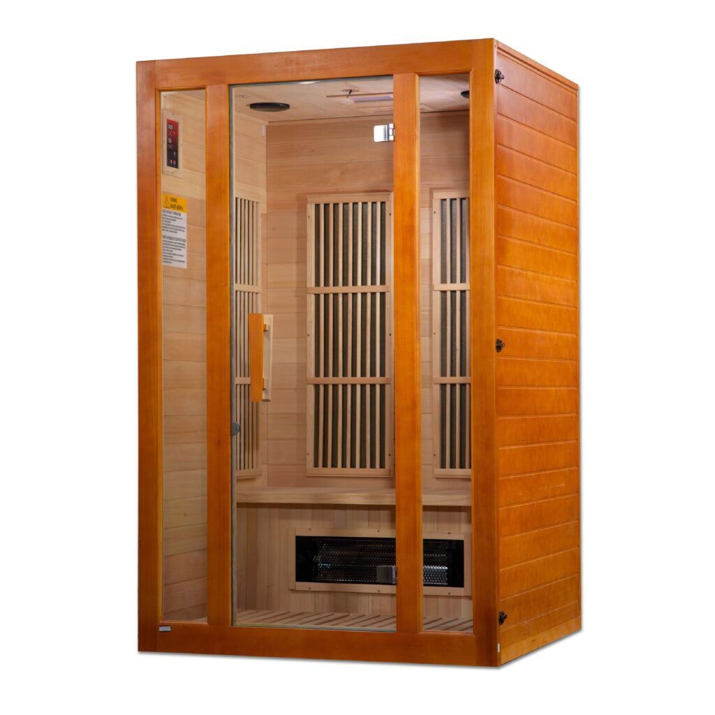 MX-J206-02S 3x3 (4) Maxxus Aspen Dual Tech 2 person Low EMF FAR Infrared Sauna Canadian Hemlock MX-J206-02S