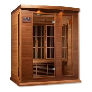 MX-K306-01_Red_Cedar_3x3_2 Maxxus Montilemar 3 Person Low EMF Far IR Sauna in Cedar MX-K306-01-CED
