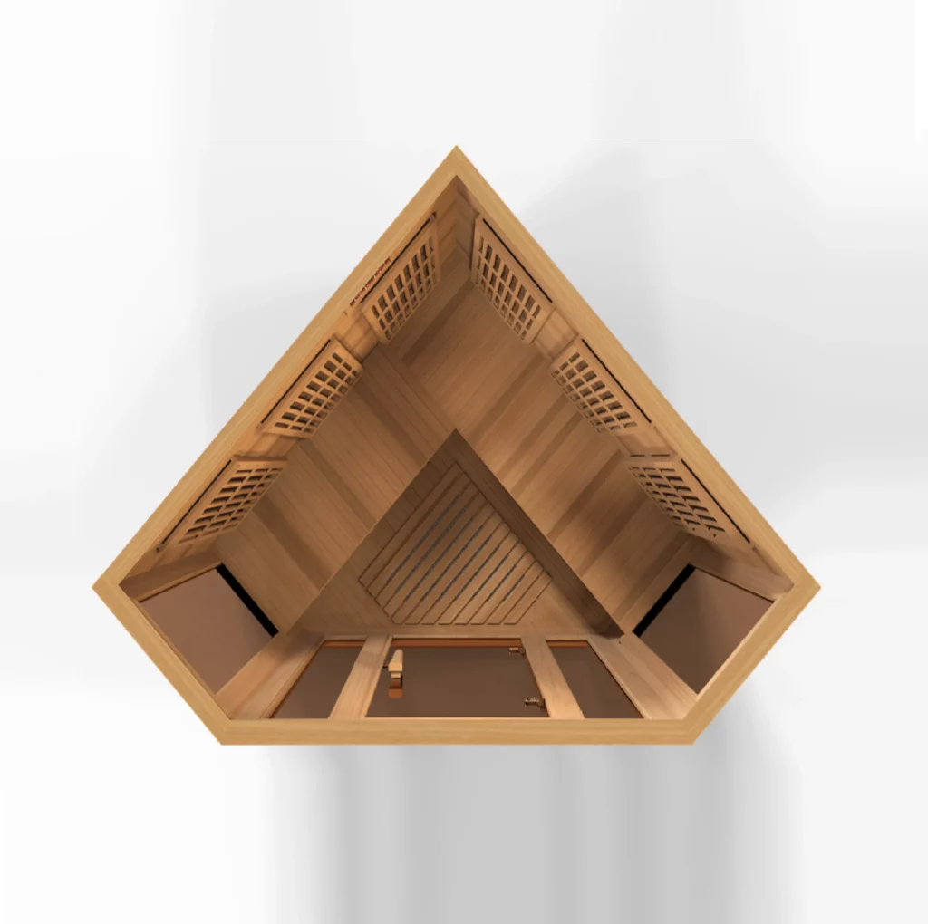Maxxus Avignon 3 Person Corner Low EMF FAR Infrared Sauna Canadian Red Cedar MX-K356-01 CED