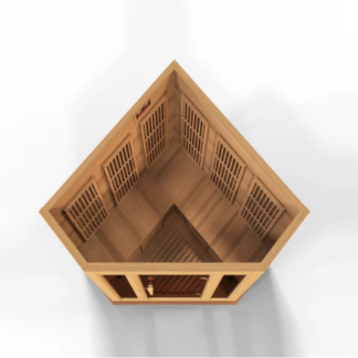 Maxxus Avignon 3 Person Corner Low EMF FAR Infrared Sauna Canadian Red Cedar MX-K356-01 CED