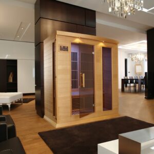 MX-K306-01 H 3x3 (1) Maxxus Montilemar 3 Person Near Zero EMF FAR Infrared Sauna - Canadian Hemlock MX-K306-01-ZF