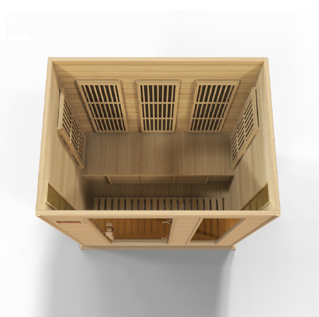 MX-K306-01 H 3x3 (4) Maxxus Montilemar 3 Person Near Zero EMF FAR Infrared Sauna - Canadian Hemlock MX-K306-01-ZF