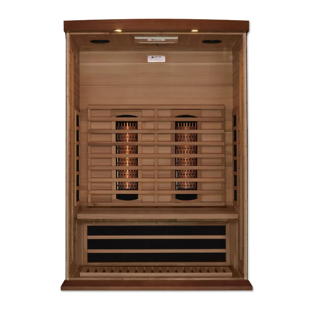 MX-M206-01FS3x3_4 Maxxus Toulose 2 Person Full Spectrum Infrared Sauna - Canadian Red Cedar MX-M206-01-FS CED