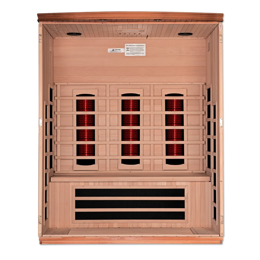 DYN-6336-03FS3x3_4 Dynamic Lugano 3 Person Full Spectrum Near Zero EMF Infrared Sauna DYN-6336-03 FS