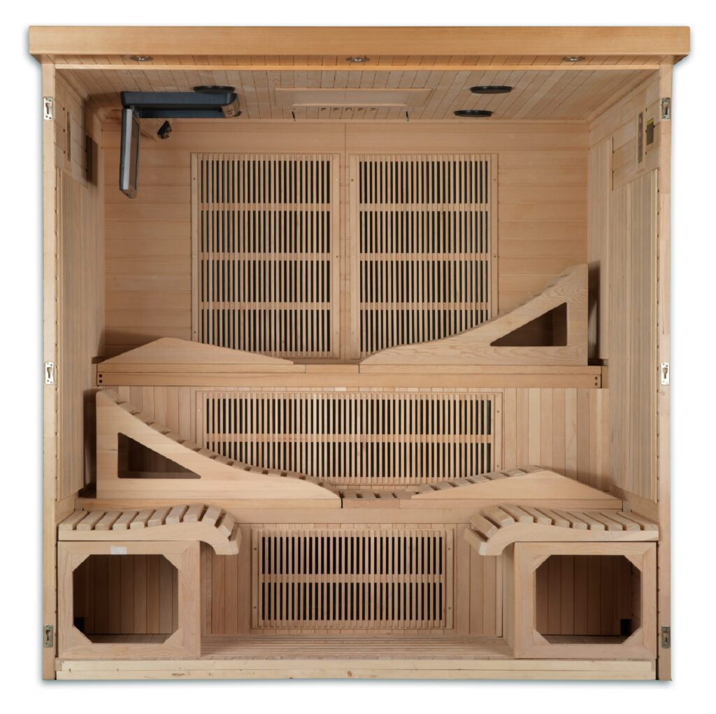 DYN-6996-01 3x3 (2) Dynamic Monaco 6 Person Ultra Low EMF Far IR Sauna DYN-6996-01