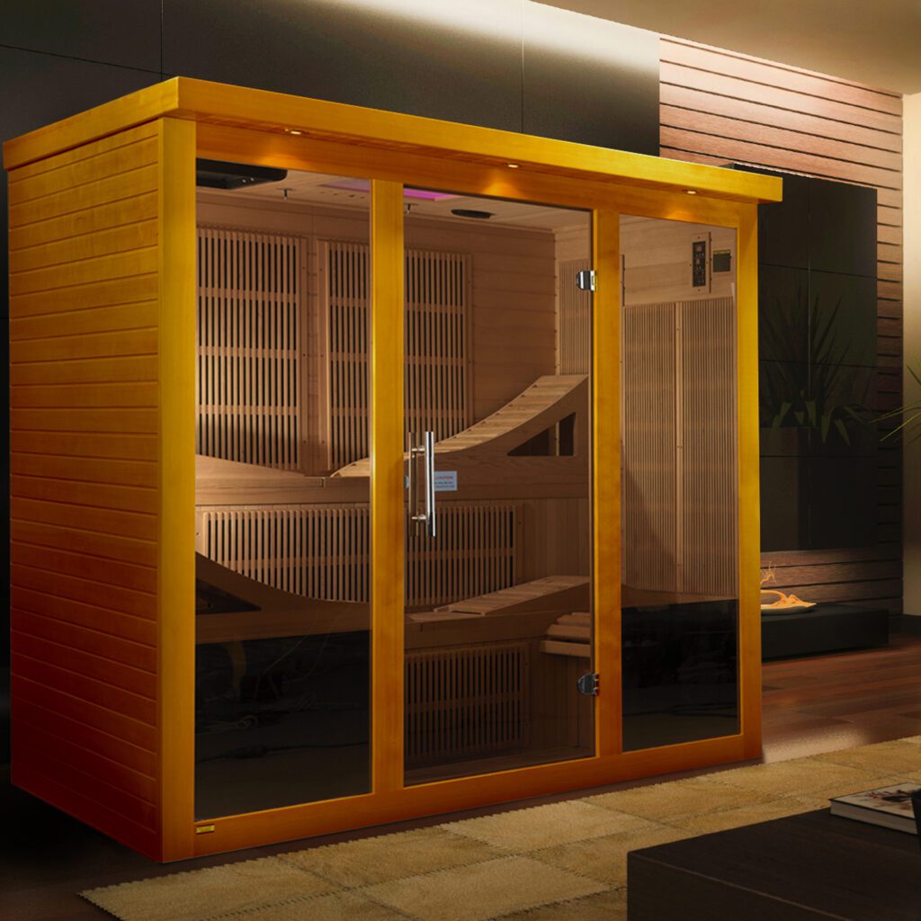 DYN-6996-01 BG (2) Dynamic Monaco 6 Person Ultra Low EMF Far IR Sauna DYN-6996-01