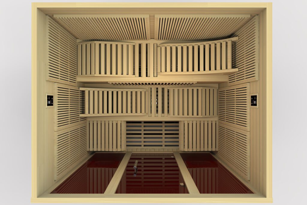 DYN-6996-01 Top View 05-17-2019 Dynamic Monaco 6 Person Ultra Low EMF Far IR Sauna DYN-6996-01