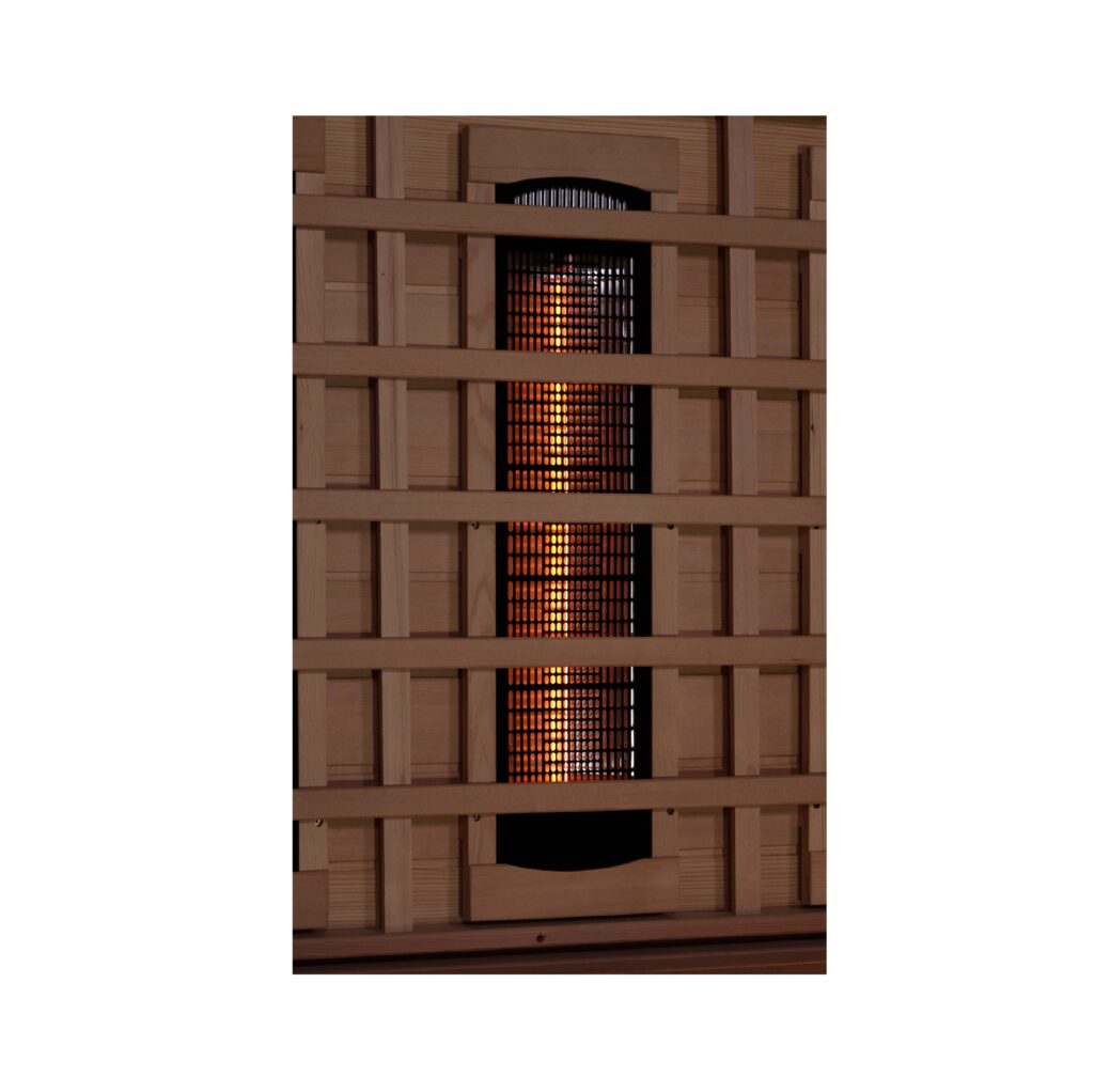 Golden Designs Eclipse 3 Person Near Zero EMF Full Spectrum Infrared Sauna with Himalayan Salt Bar GDI-8230-01