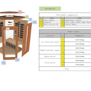 Dynamic  Hemming Elite 2 Person Corner Ultra Low EMF Far Infrared Sauna DYN-6225-02 Elite