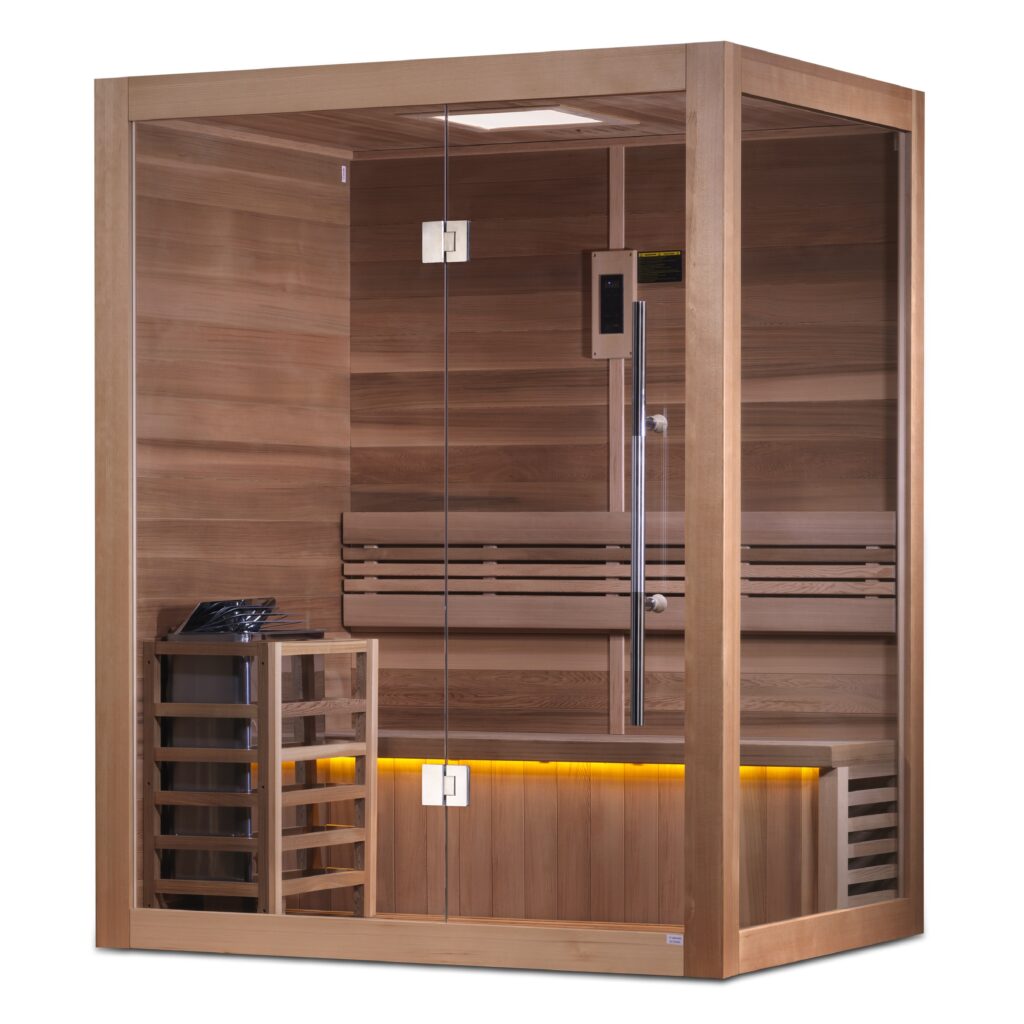 Golden Designs Hanko 2-3 Person Traditional Sauna - Canadian Red Cedar Interior GDI-7202-01