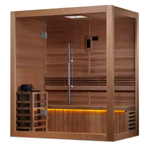 GDI-7203-013x3_2 Golden Designs Forssa 3-4 Person Traditional Sauna - Canadian Red Cedar Interior GDI-7203-01