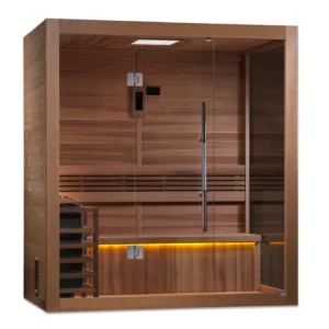 GDI-7203-013x3_4 Golden Designs Forssa 3-4 Person Traditional Sauna - Canadian Red Cedar Interior GDI-7203-01