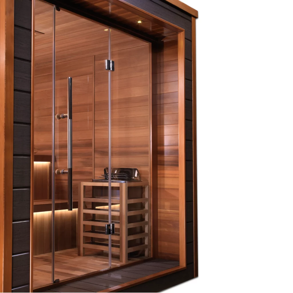Golden Designs Bergen 6 Person Outdoor-Indoor Traditional Sauna - Canadian Red Cedar Interior GDI-8206-01