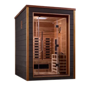 GDI-8222-01_2_3x3_9dcd3779-39d4-419e-a0b0-155e6c7bf1ab Golden Designs Nora 2 Person Outdoor-Indoor PureTech™ Hybrid Full Spectrum Sauna - Canadian Red Cedar Interior GDI-8222-01