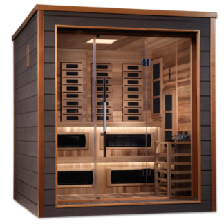 Golden Designs Karlstad 6 Person Outdoor-Indoor PureTech™ Hybrid Full Spectrum Sauna - Canadian Red Cedar Interior GDI-8226-01
