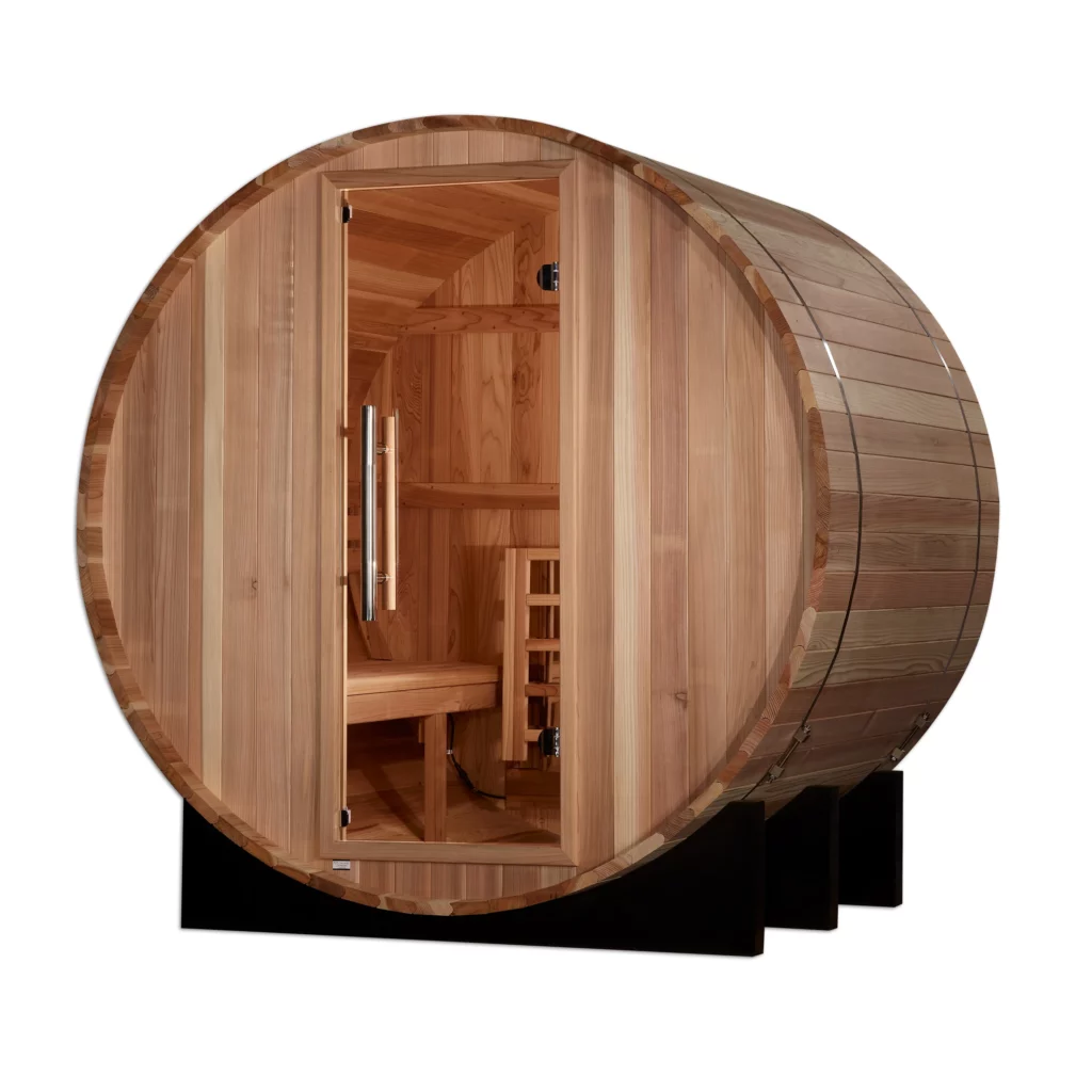 Golden Designs St. Moritz 2 Person Barrel Traditional Sauna - Pacific Cedar GDI-B002-01