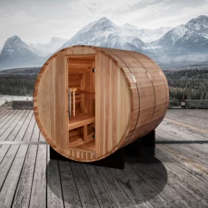 Golden Designs Arosa 4 Person Barrel Traditional Sauna - Pacific Cedar GDI-B004-01