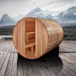 Golden Designs Klosters 6 Person Barrel Traditional Sauna - Pacific Cedar GDI-B006-01