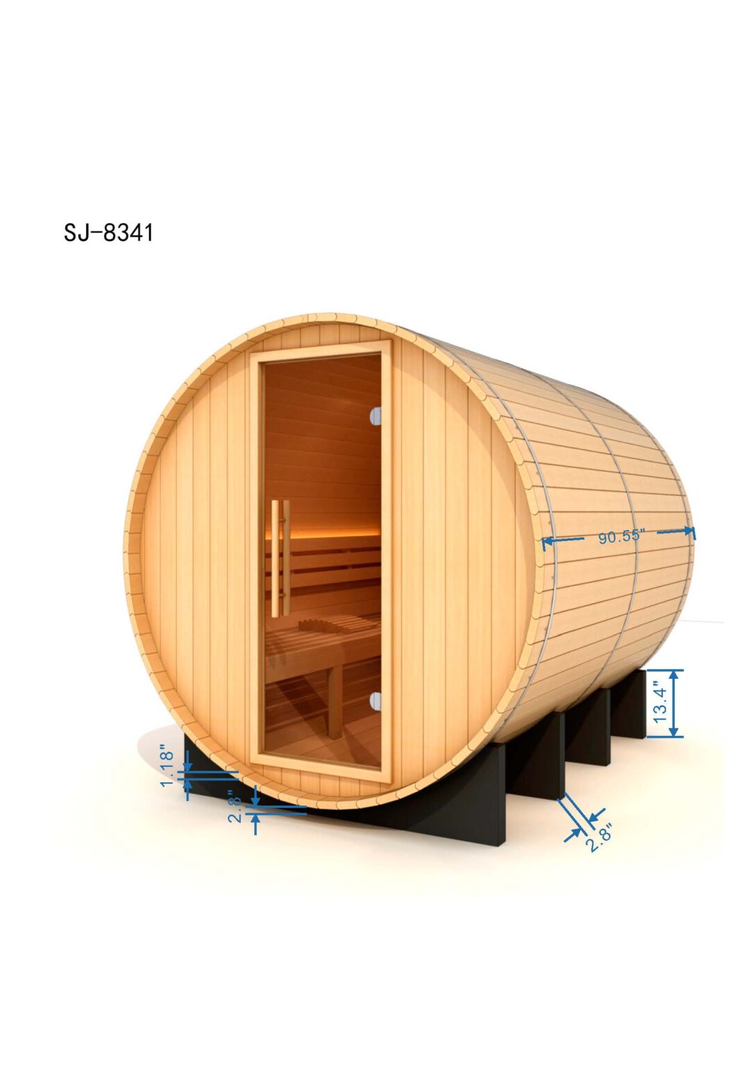 Golden Designs St. Moritz 2 Person Barrel Traditional Sauna - Pacific Cedar GDI-B002-01