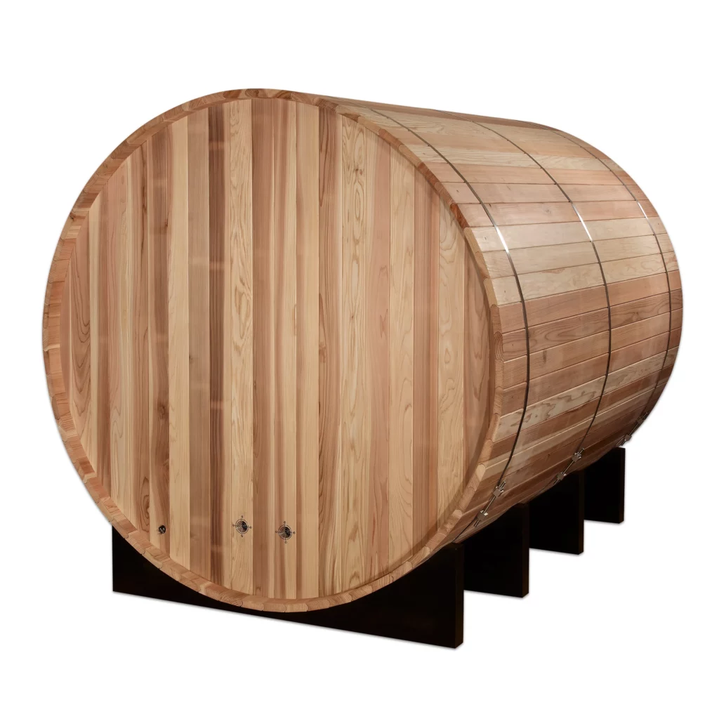 Golden Designs Klosters 6 Person Barrel Traditional Sauna - Pacific Cedar GDI-B006-01