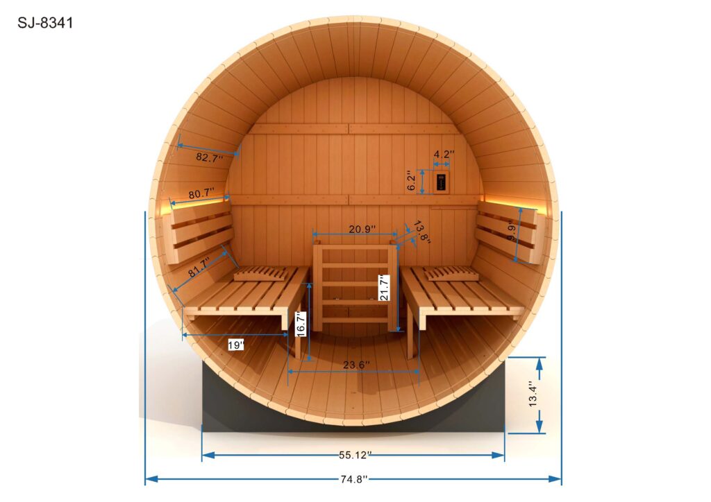 Golden Designs St. Moritz 2 Person Barrel Traditional Sauna - Pacific Cedar GDI-B002-01