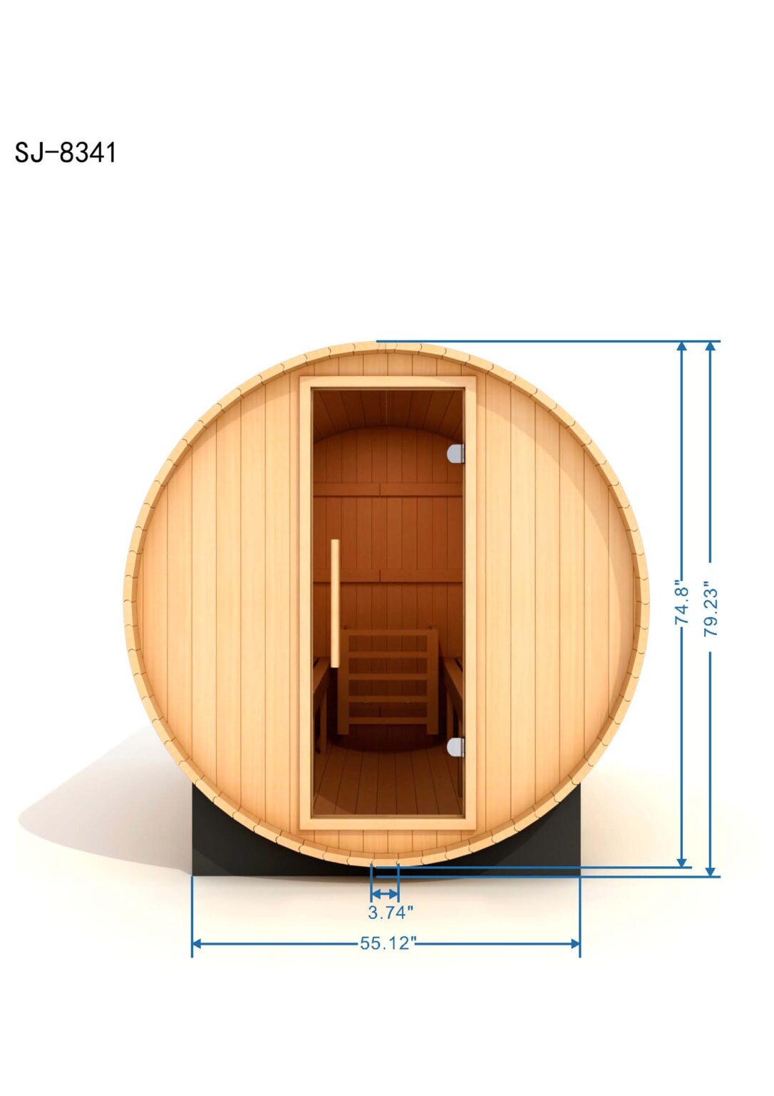 Golden Designs St. Moritz 2 Person Barrel Traditional Sauna - Pacific Cedar GDI-B002-01