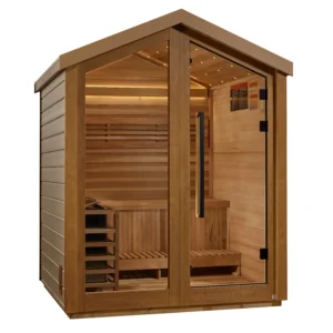 Golden Designs Savonlinna 3 Person Outdoor Traditional Sauna  - Canadian Red Cedar Interior GDI-8503-01