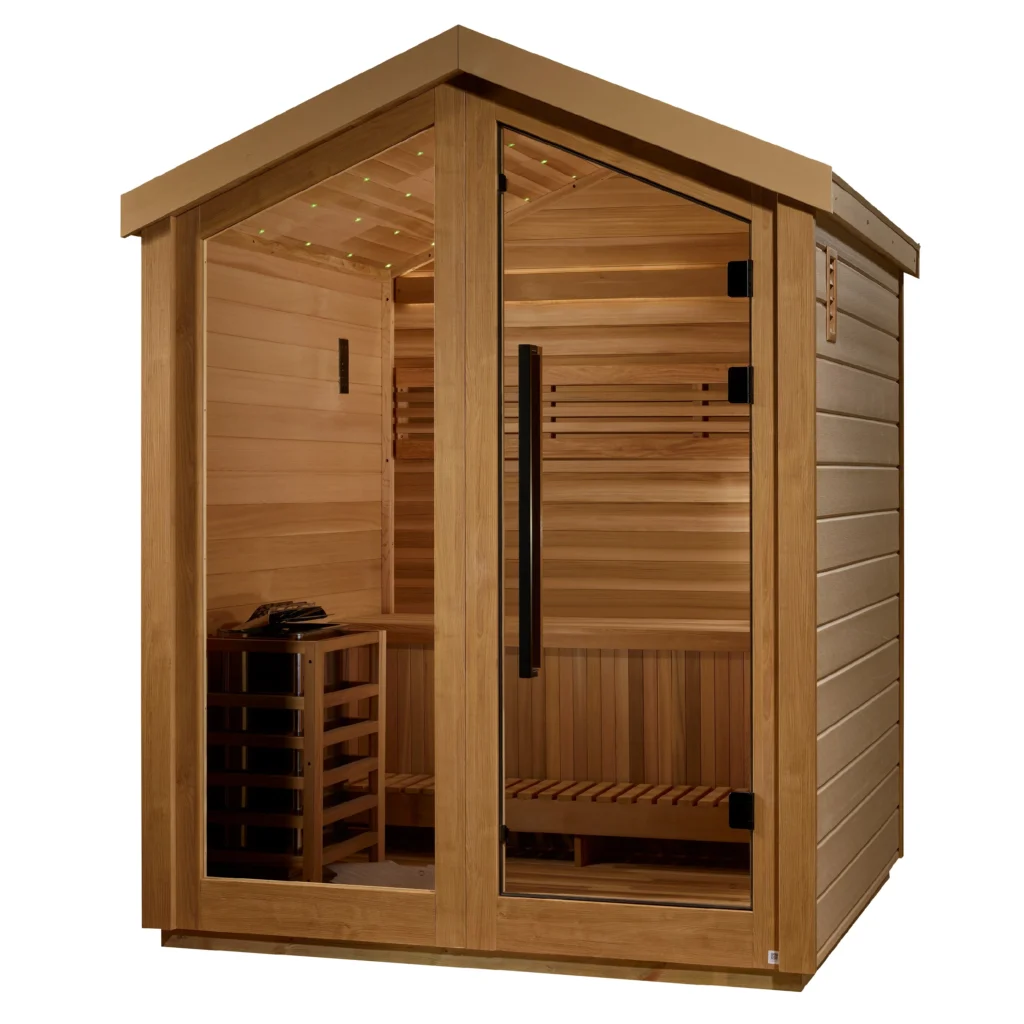 Golden Designs Savonlinna 3 Person Outdoor Traditional Sauna  - Canadian Red Cedar Interior GDI-8503-01