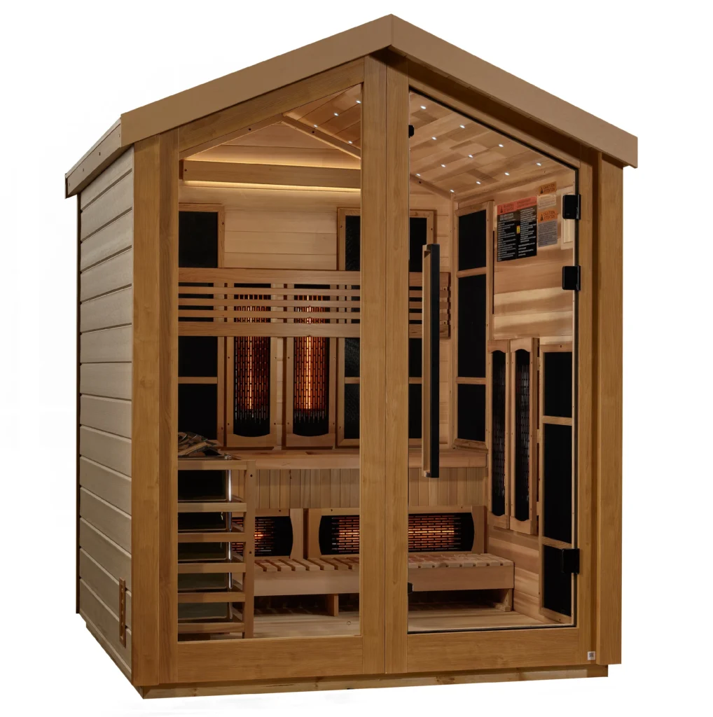 Golden Designs Loviisa 3 Person Outdoor Hybrid Sauna  - Canadian Red Cedar Interior GDI‐8523‐01