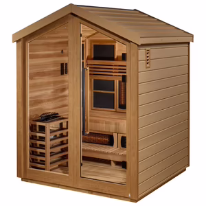 Golden Designs Loviisa 3 Person Outdoor Hybrid Sauna  - Canadian Red Cedar Interior GDI‐8523‐01