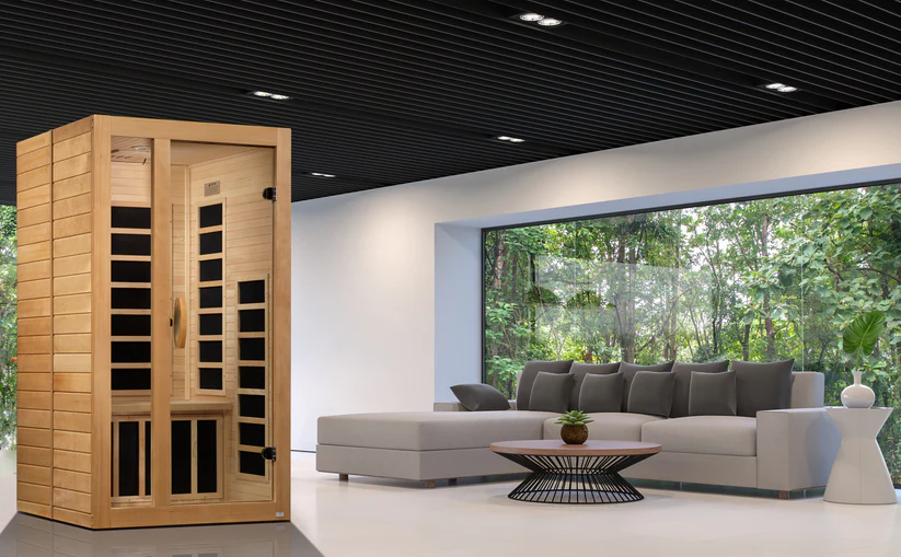 DYN-6119-01inbackground Dynamic Gracia 1 Person Full Spectrum Near Zero EMF IR Sauna DYN-6119-03 FS