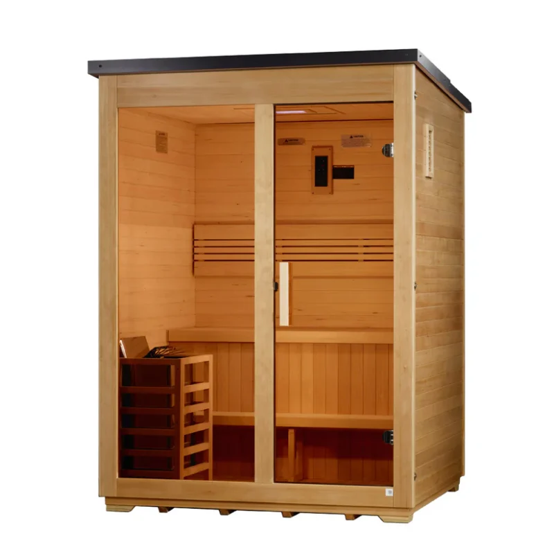 Golden Designs "Arlberg" 3 Person Traditional Outdoor Steam Sauna - Flat Roof GDI-8003-01