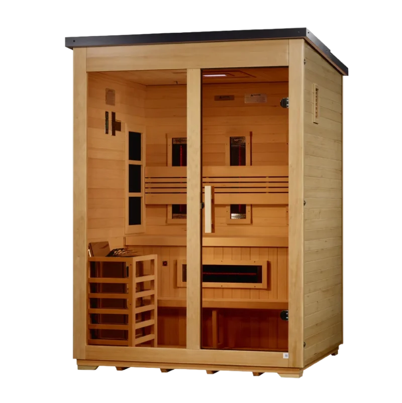Golden Designs "Carinthia" 3 Person Hybrid Flat Roof Outdoor Sauna GDI-8023-01