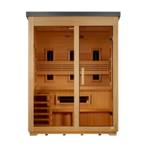 Golden Designs "Carinthia" 3 Person Hybrid Flat Roof Outdoor Sauna GDI-8023-01