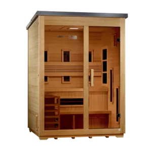 Golden Designs "Carinthia" 3 Person Hybrid Flat Roof Outdoor Sauna GDI-8023-01