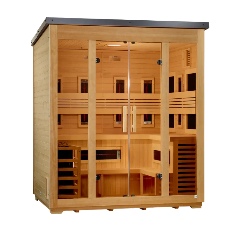 Golden Designs "Gargellen" 5 Person Hybrid Flat Roof Outdoor Sauna GDI-8025-01