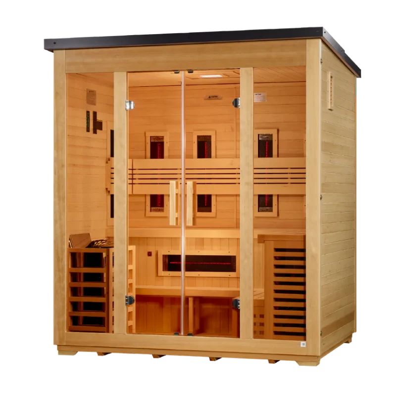 Golden Designs "Gargellen" 5 Person Hybrid Flat Roof Outdoor Sauna GDI-8025-01