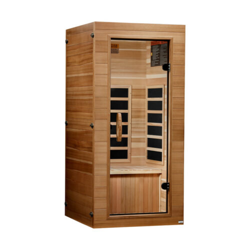 dyn-1201-01_left3x3 Dynamic "Verona" 1 Person (Compact) Ultra Low EMF FAR Infrared Sauna DYN-1201-01 Elite